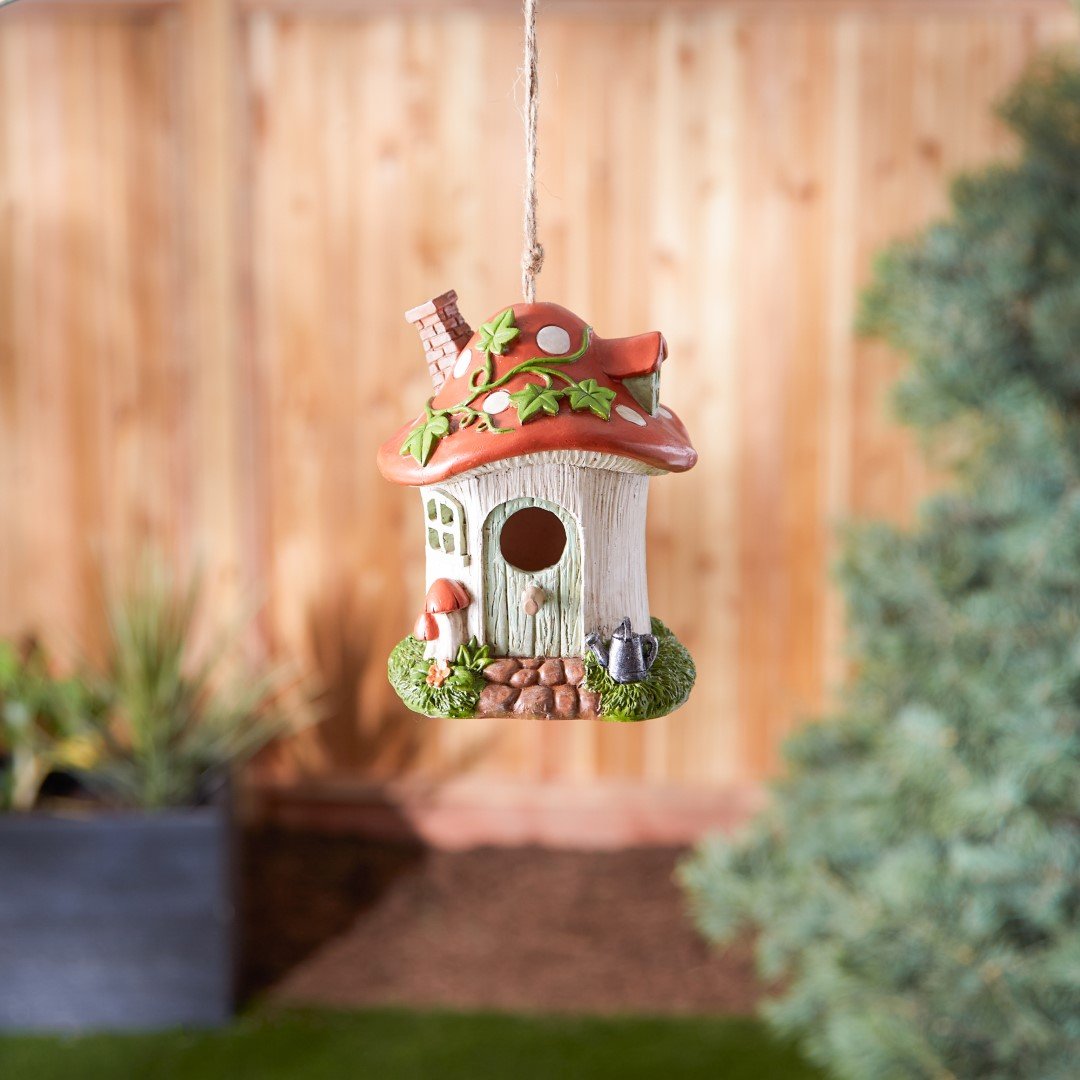 Mushroom Cottage Birdhouse 