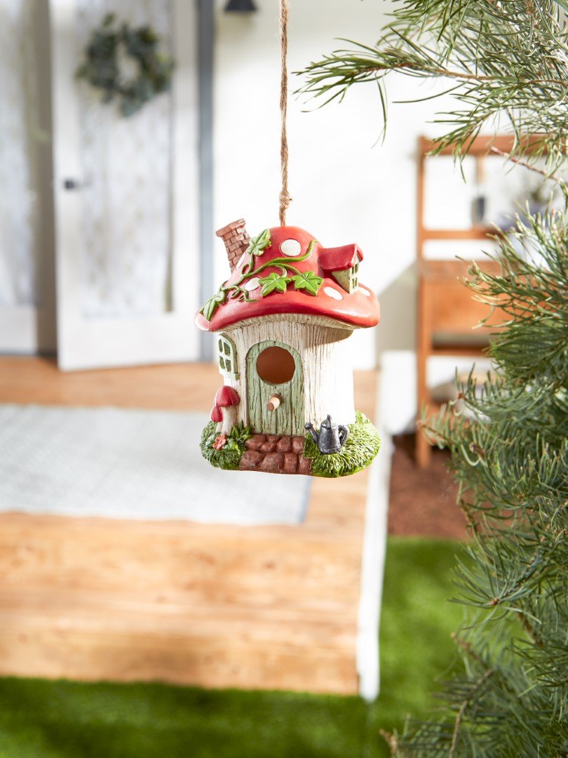 Mushroom Cottage Birdhouse 