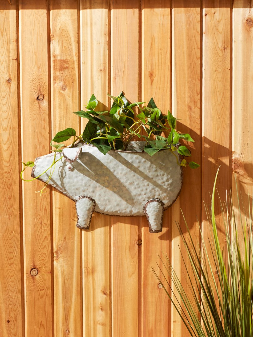 Pig Galvanized Wall Planter