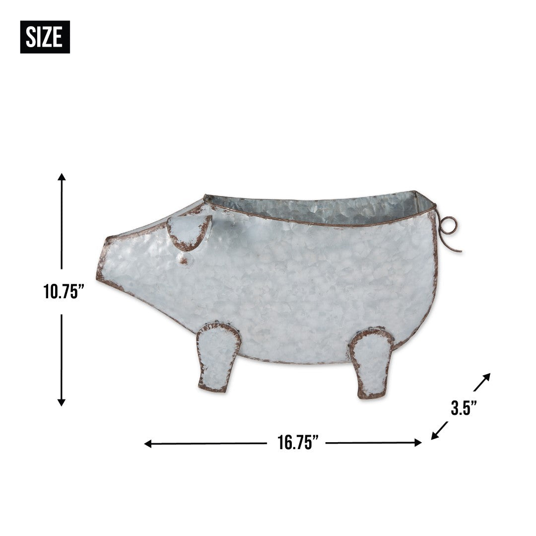 Pig Galvanized Wall Planter