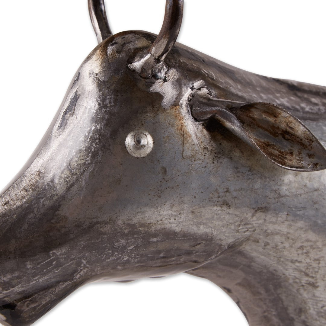 Galvanized Cow Sculpture