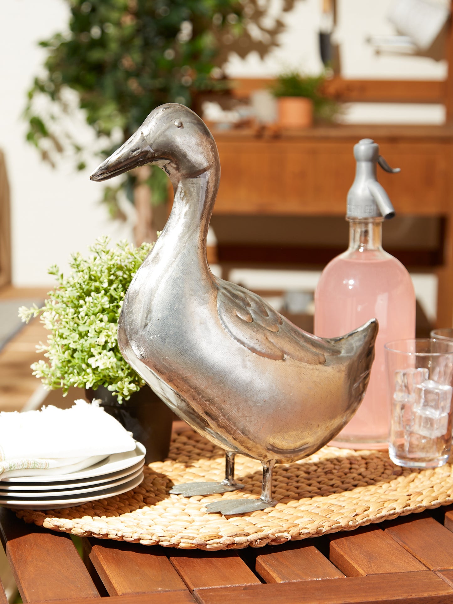 Galvanized Duck Sculpture