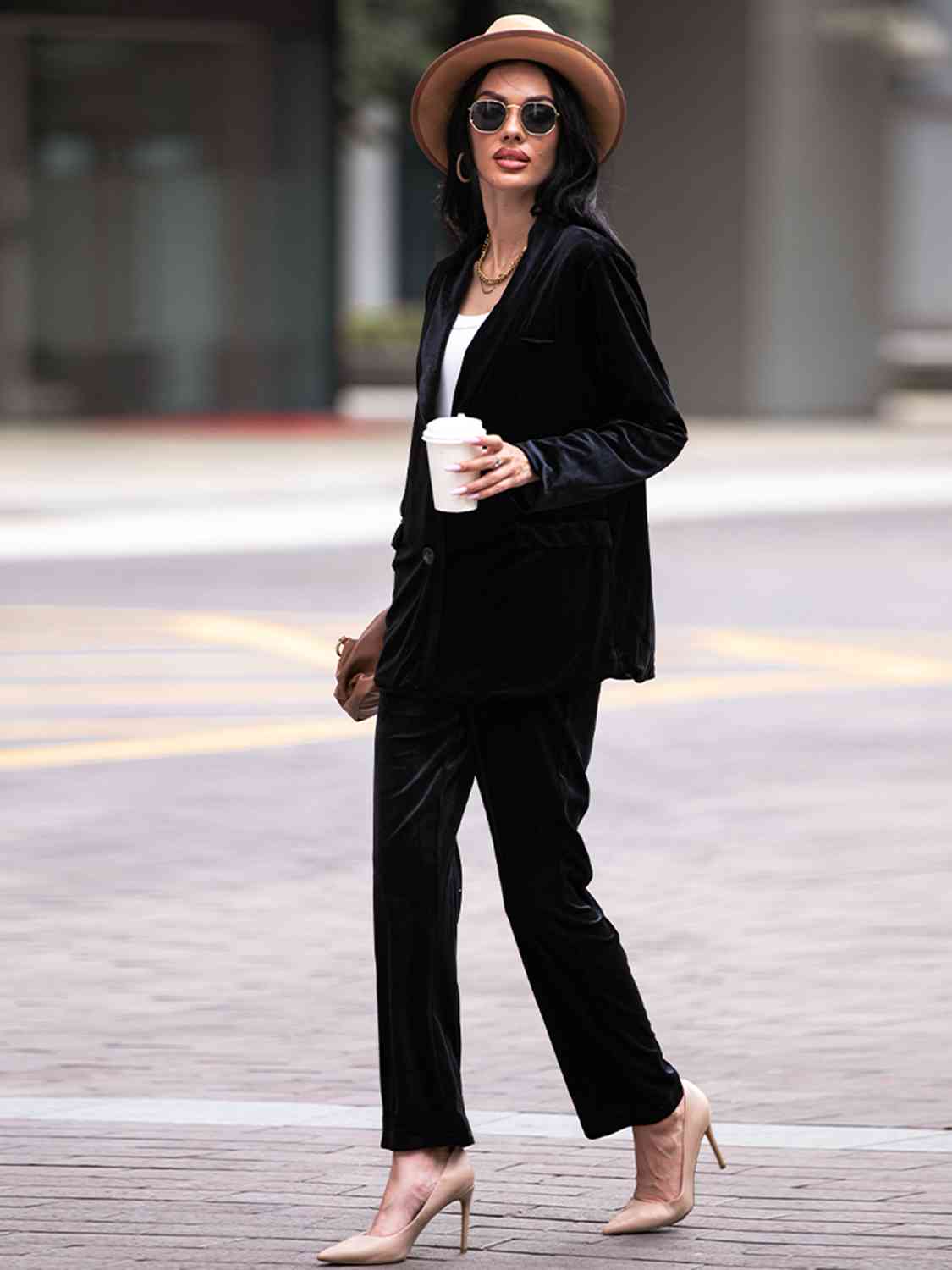 Long Sleeve Blazer and Pants Set