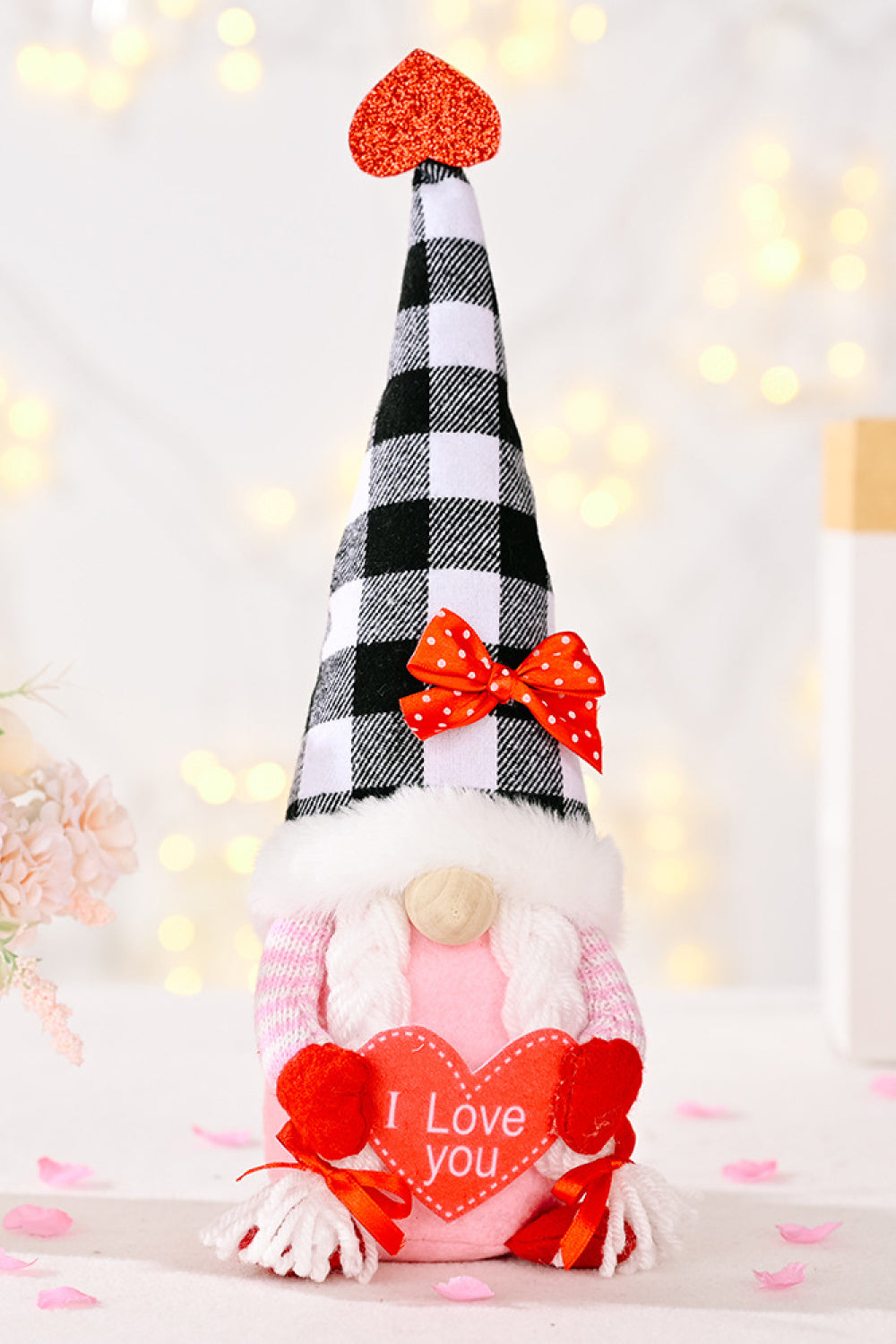 Mother's Day Plaid Pointed Hat Gnome