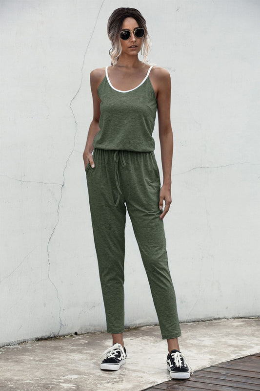 Contrast binding Cami Jumpsuit