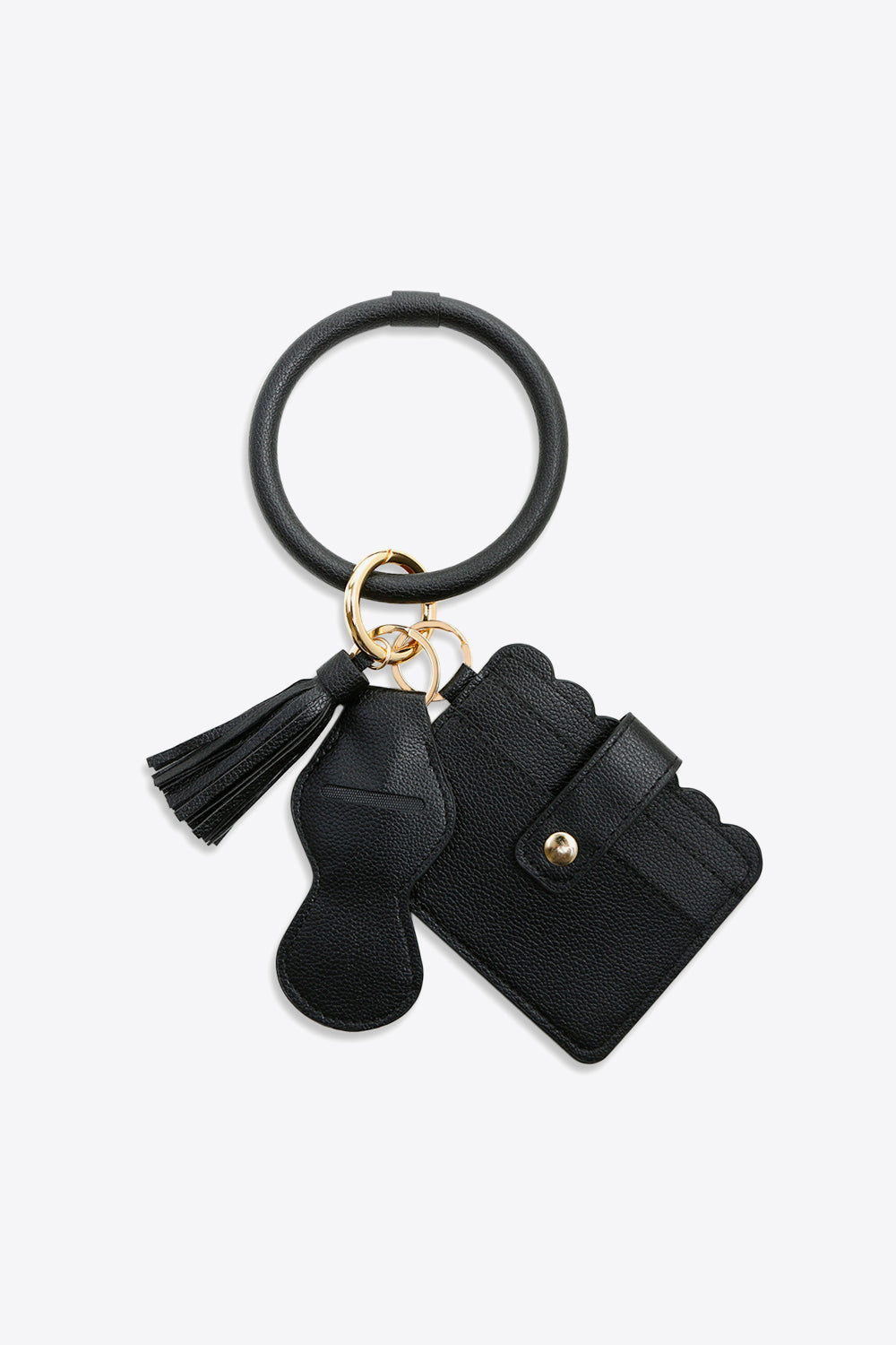 PU Wristlet Keychain with Card Holder