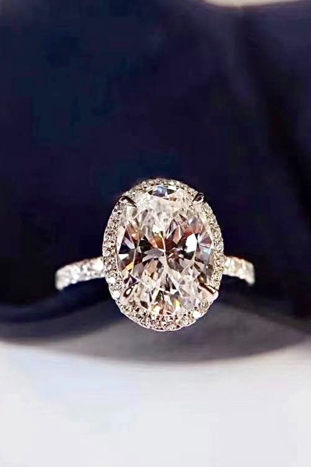 2 Carat Moissanite Platinum-Plated Ring