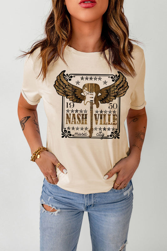 1950 NASHVILLE MUSIC CITY Graphic Tee Shirt