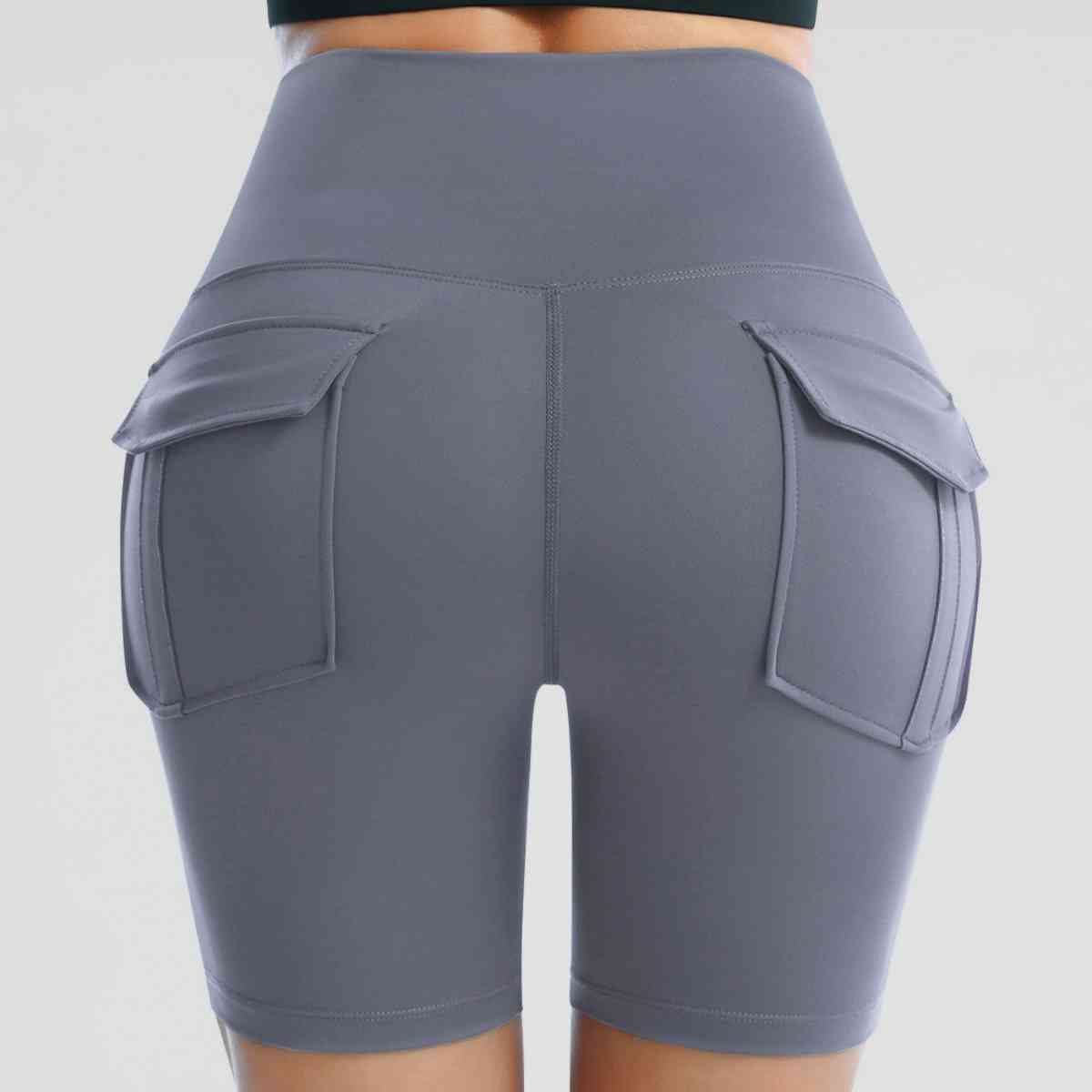 Wide Waistband Sports Shorts With Pockets