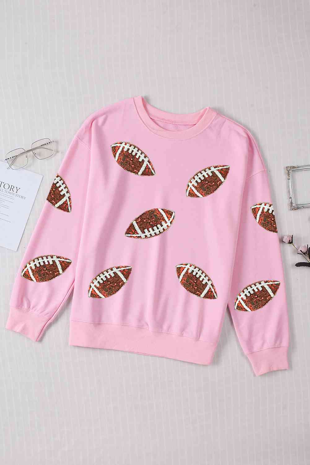Sequin Football Patch Sweatshirt
