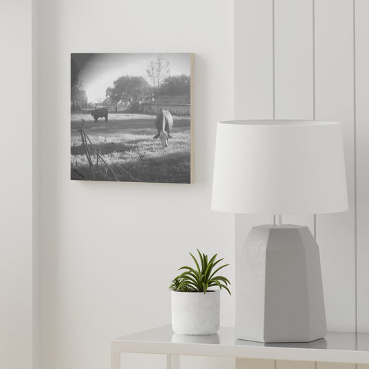 Country Scene Wood Canvas