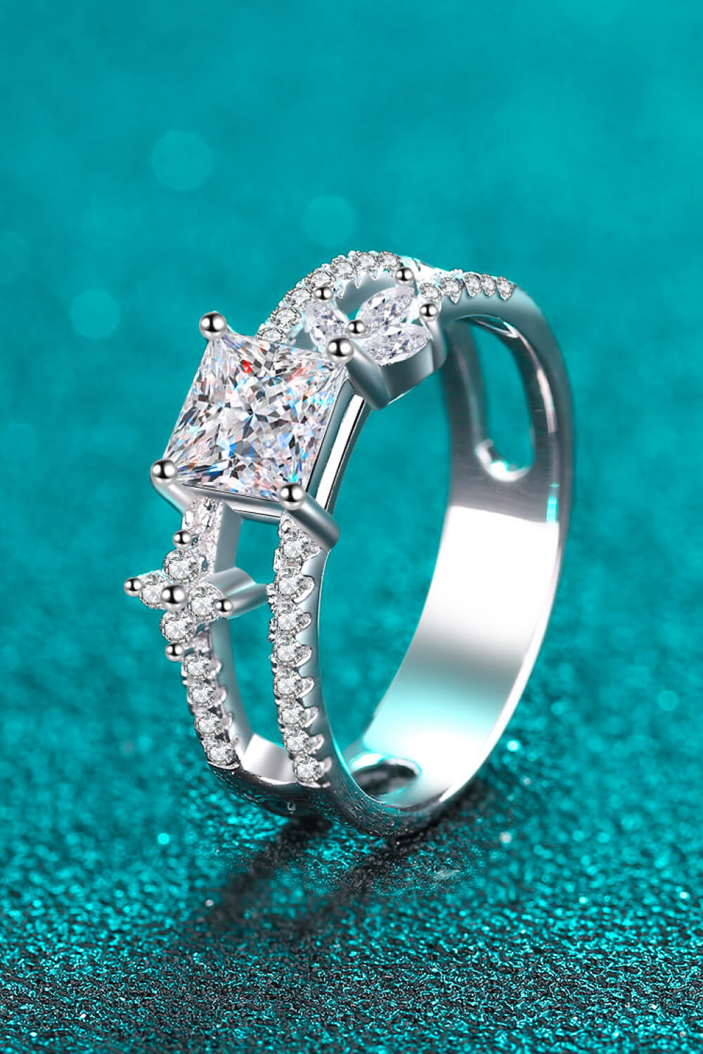 Moissanite Double Layered Ring