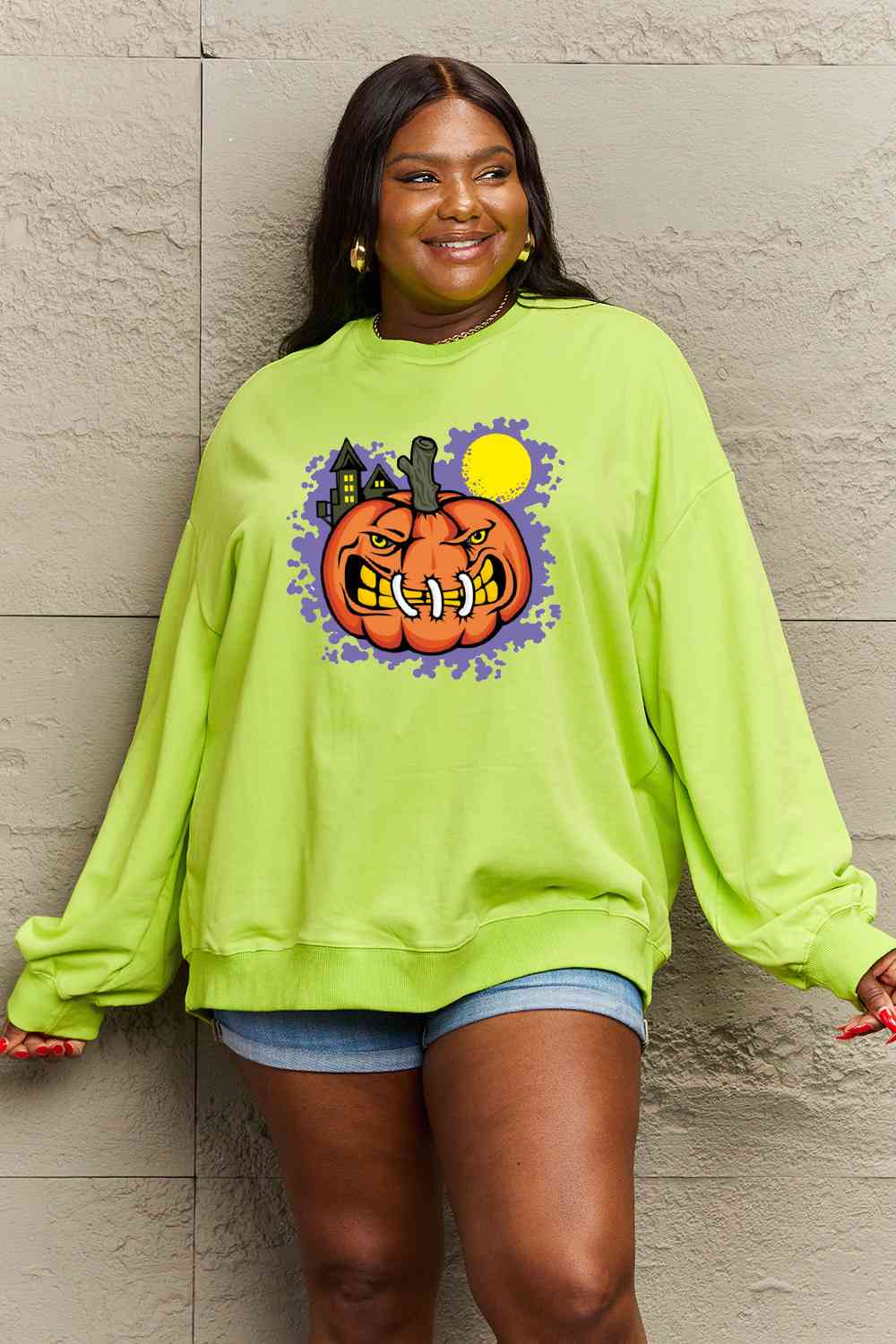 Simply Love Full Size Graphic Round Neck Sweatshirt