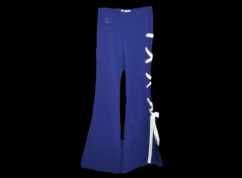 NWT Nylon Premium Royal Blue Lace Up Pants