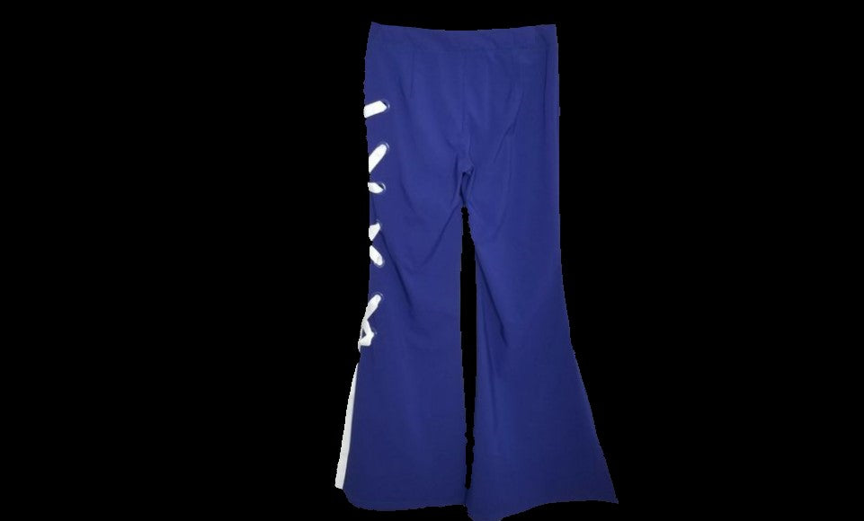 NWT Nylon Premium Royal Blue Lace Up Pants