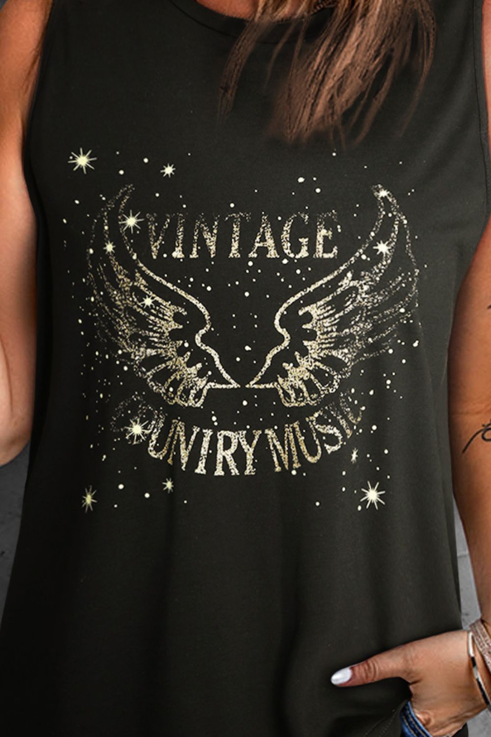 Graphic Round Neck Tank