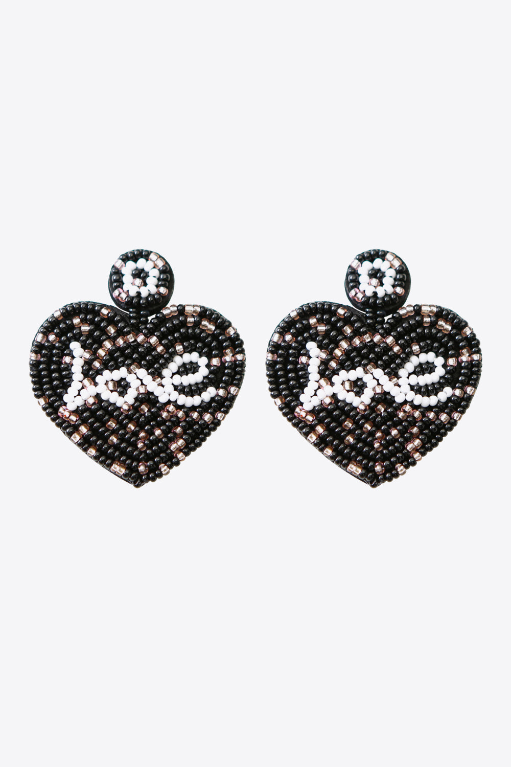 LOVE Beaded Heart Earrings