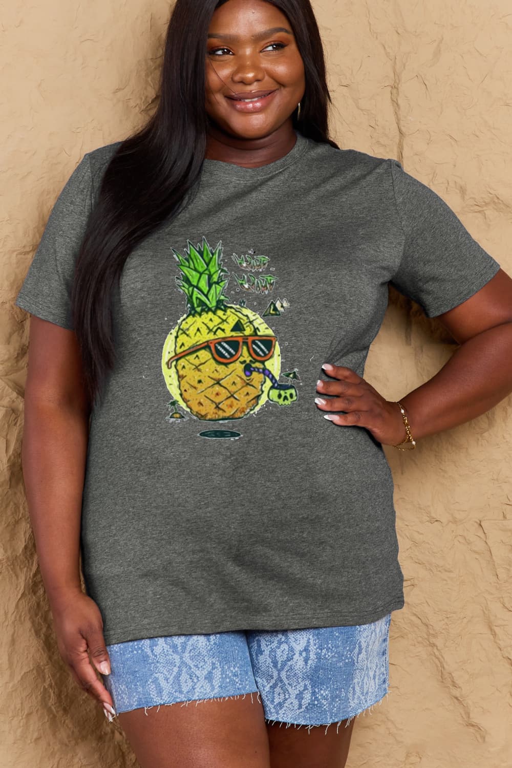 Simply Love Full Size Pineapple Graphic Cotton T-Shirt