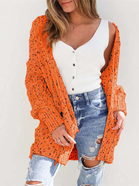 Multicolored Open Front Cardigan