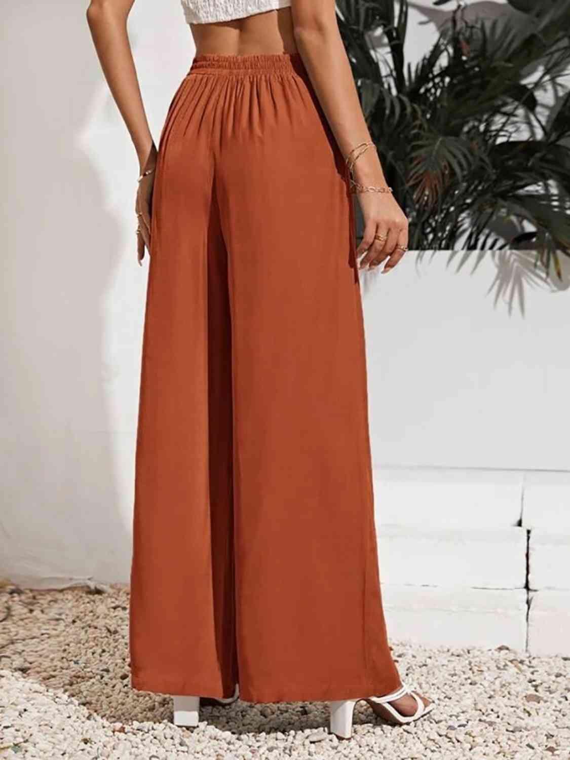 Drawstring Wide Leg Pants