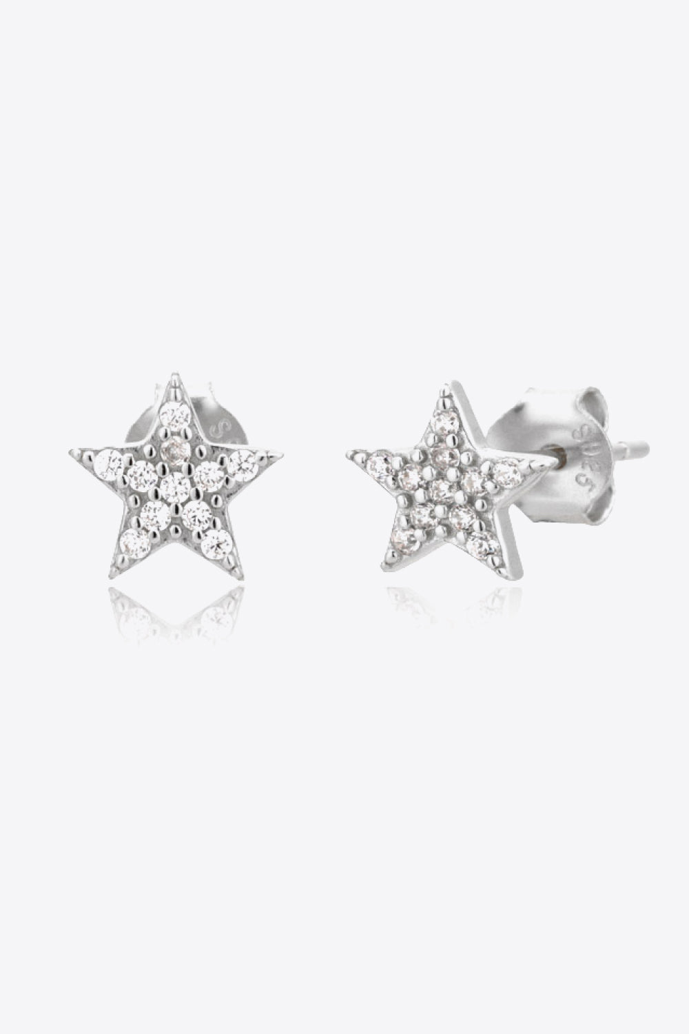 Zircon Decor Star Stud Earrings