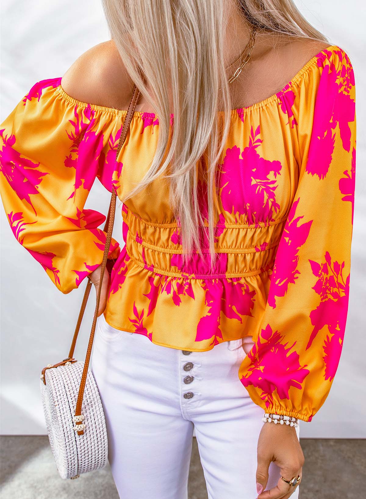 Floral Off-Shoulder Peplum Blouse