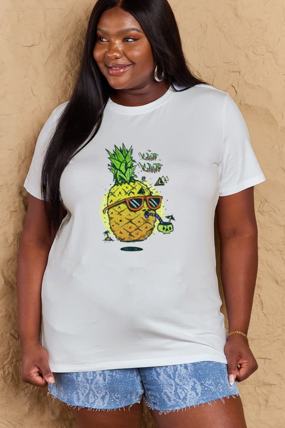 Simply Love Full Size Pineapple Graphic Cotton T-Shirt
