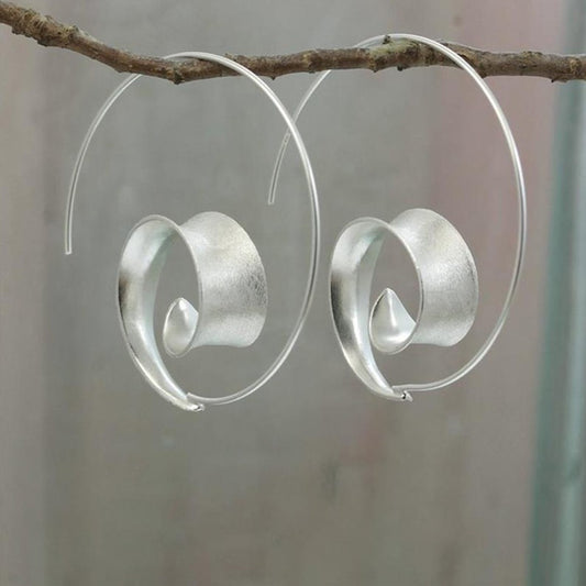 Spiral Design Hoop Earrings