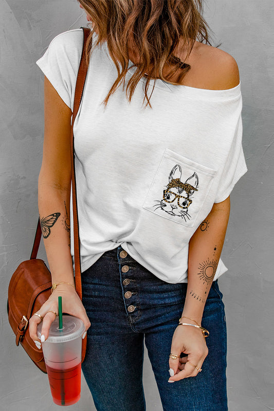 Animal Graphic Pocket Tee Shirt