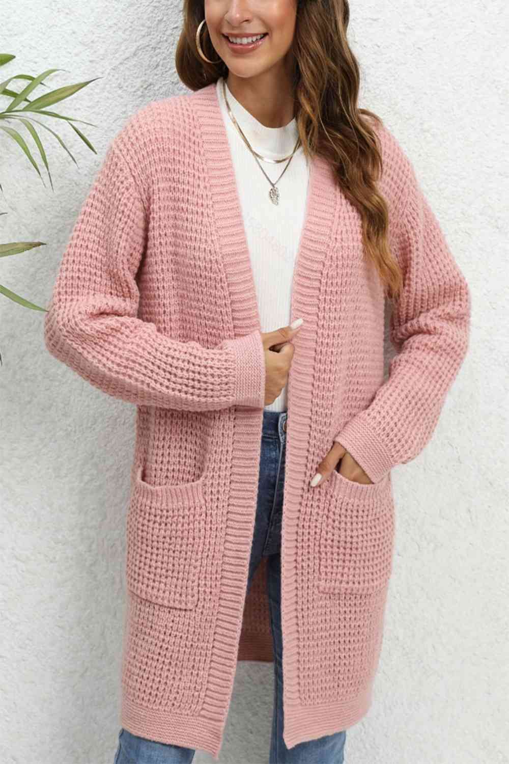 Open Front Cardigan with Pockets