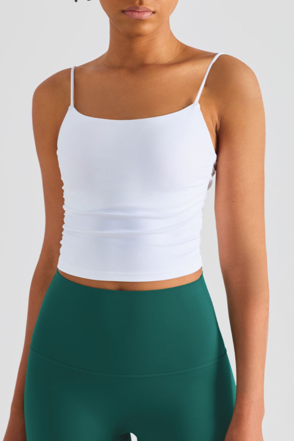 Gathered Detail Cropped Sports Cami