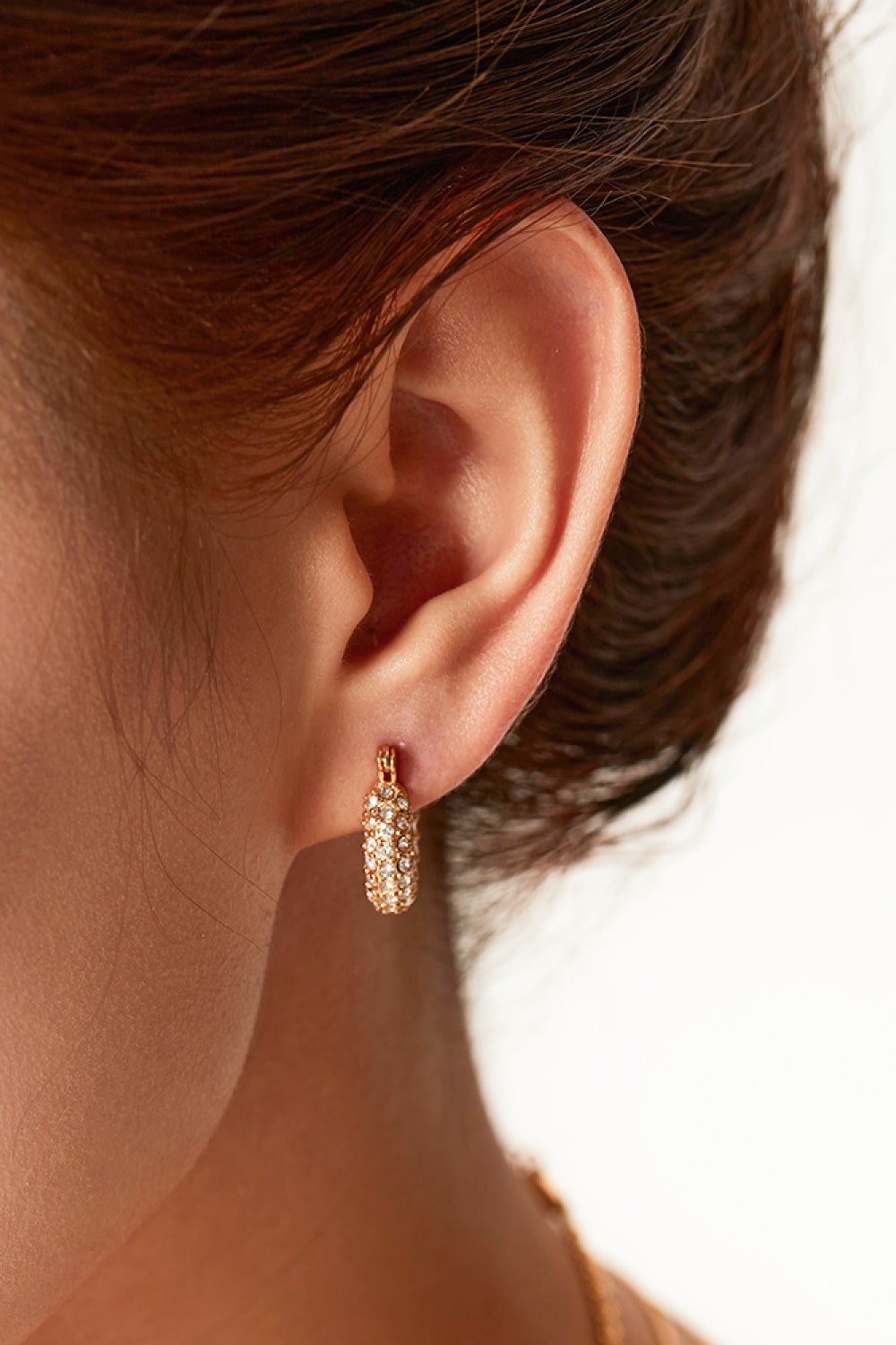 18K Gold Plated Inlaid Zircon Hoop Earrings