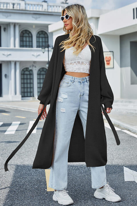 Tie Waist Longline Cardigan