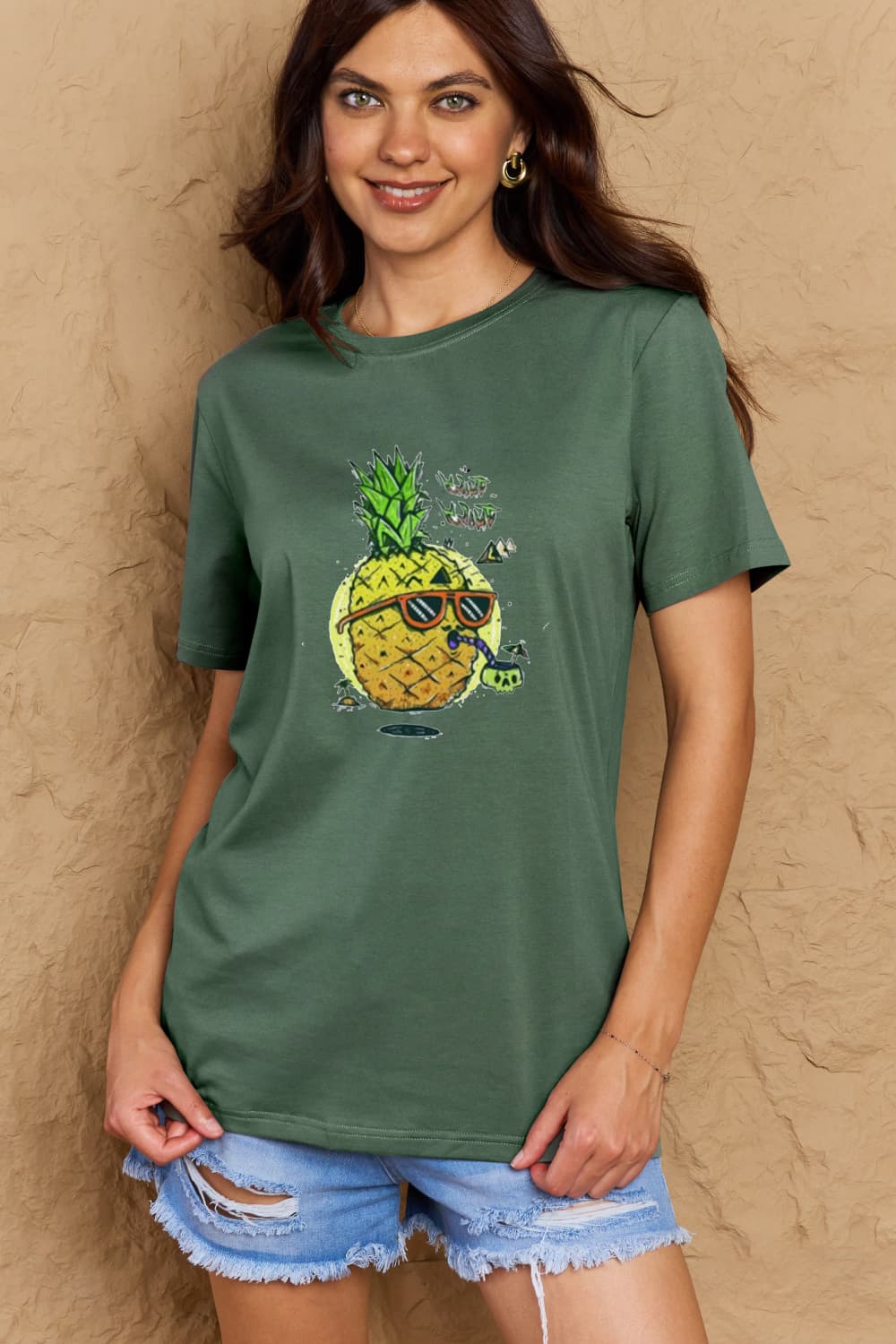 Simply Love Full Size Pineapple Graphic Cotton T-Shirt