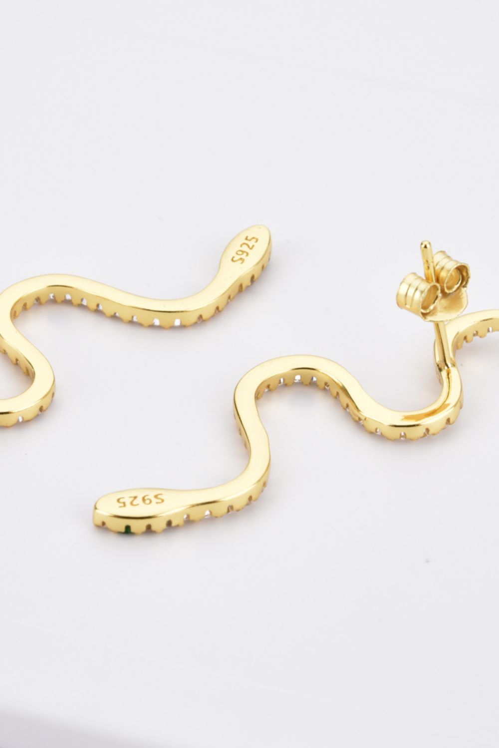 Snake-Shaped 925 Sterling Silver Earrings