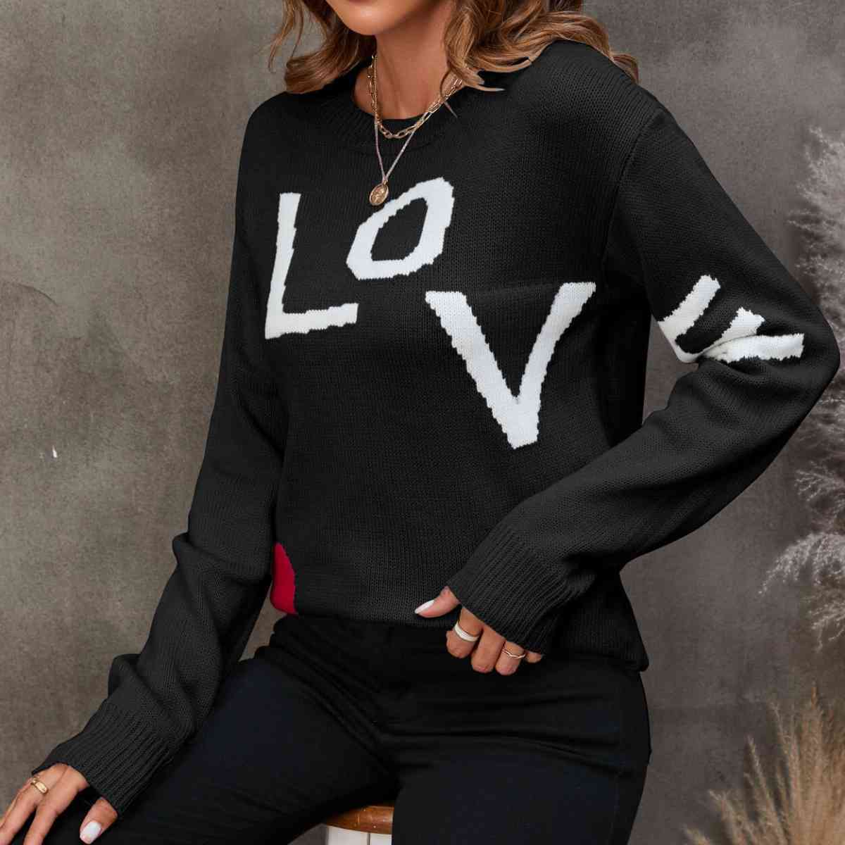 LOVE Round Neck Sweater