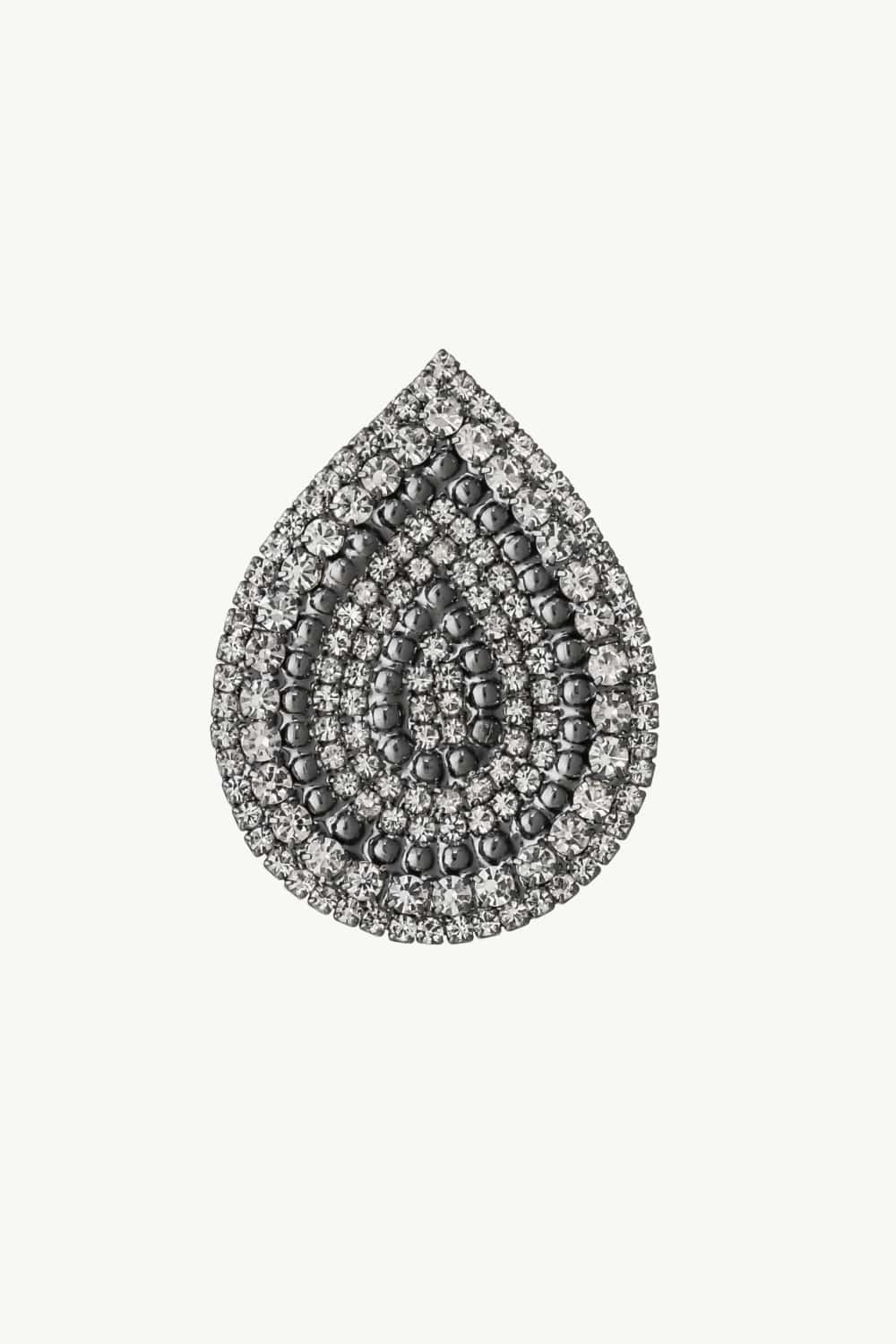 Wonderful Life Inlaid Cubic Zirconia Teardrop Stud Earrings