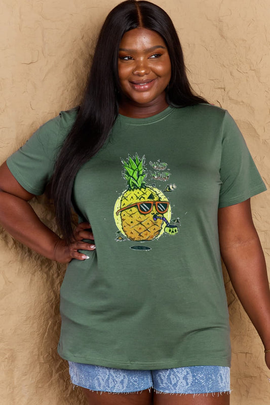 Simply Love Full Size Pineapple Graphic Cotton T-Shirt