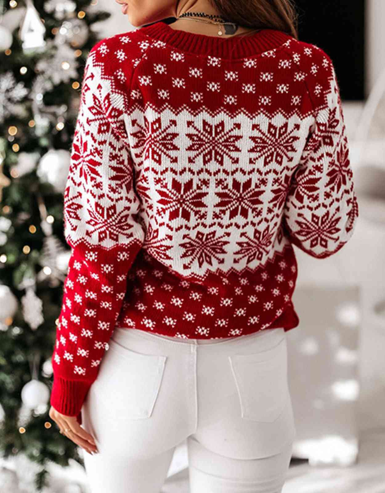 Snowflake Round Neck Sweater