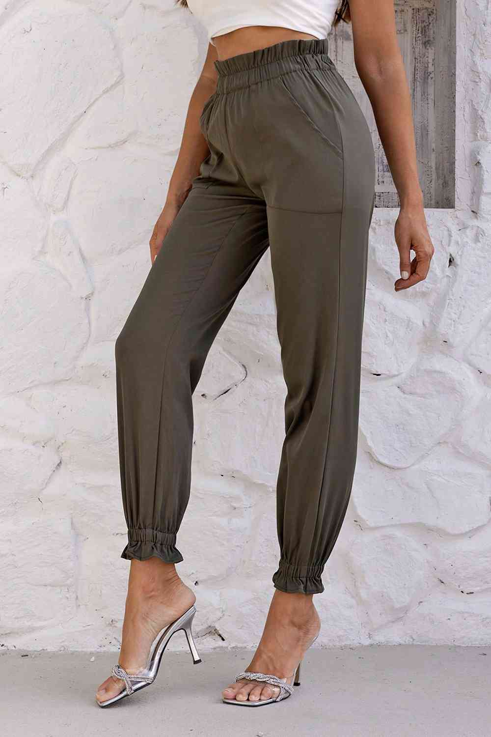 Paperbag Waist Pants with Pockets