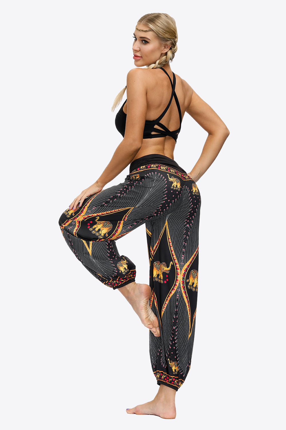 Exotic Style Printed Ruched Pants