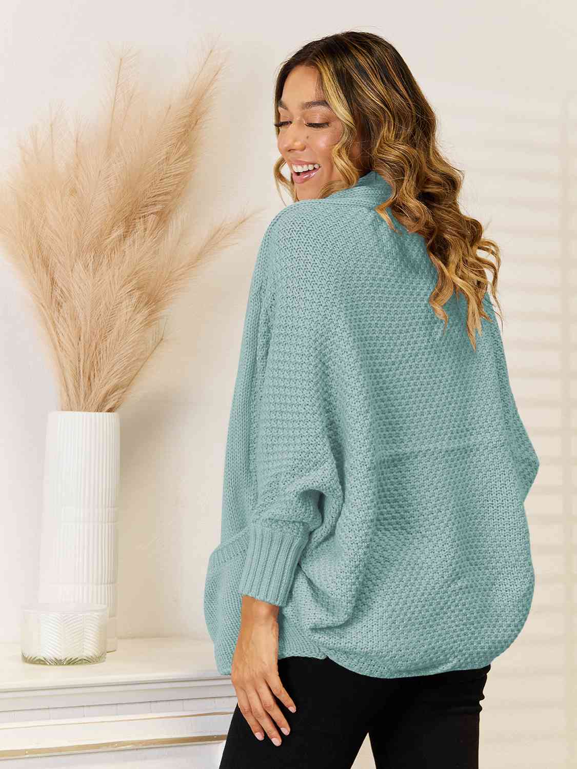 Open Front  Cardigan with Pockets