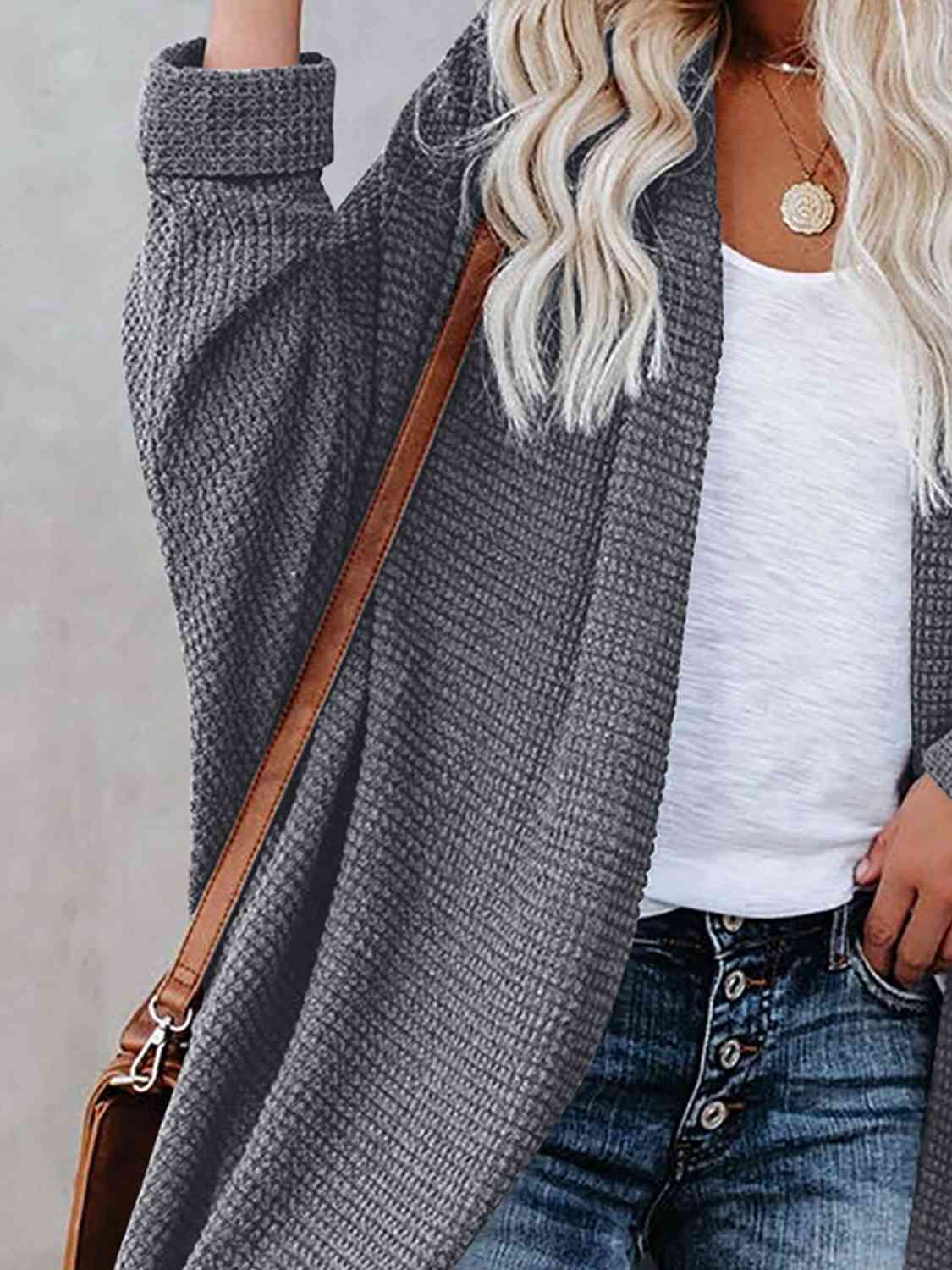 Open Front Long Sleeve Cardigan