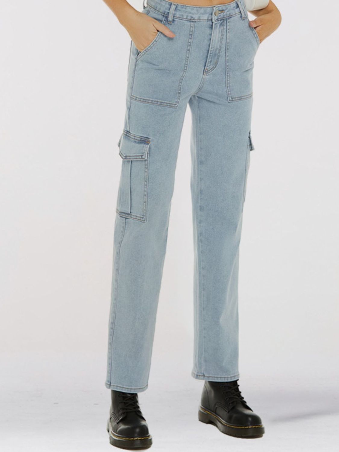 Straight Leg Jeans with Pockets