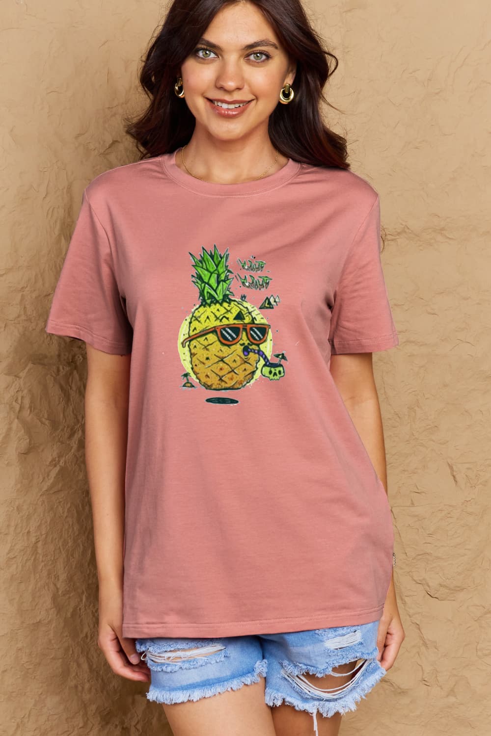 Simply Love Full Size Pineapple Graphic Cotton T-Shirt