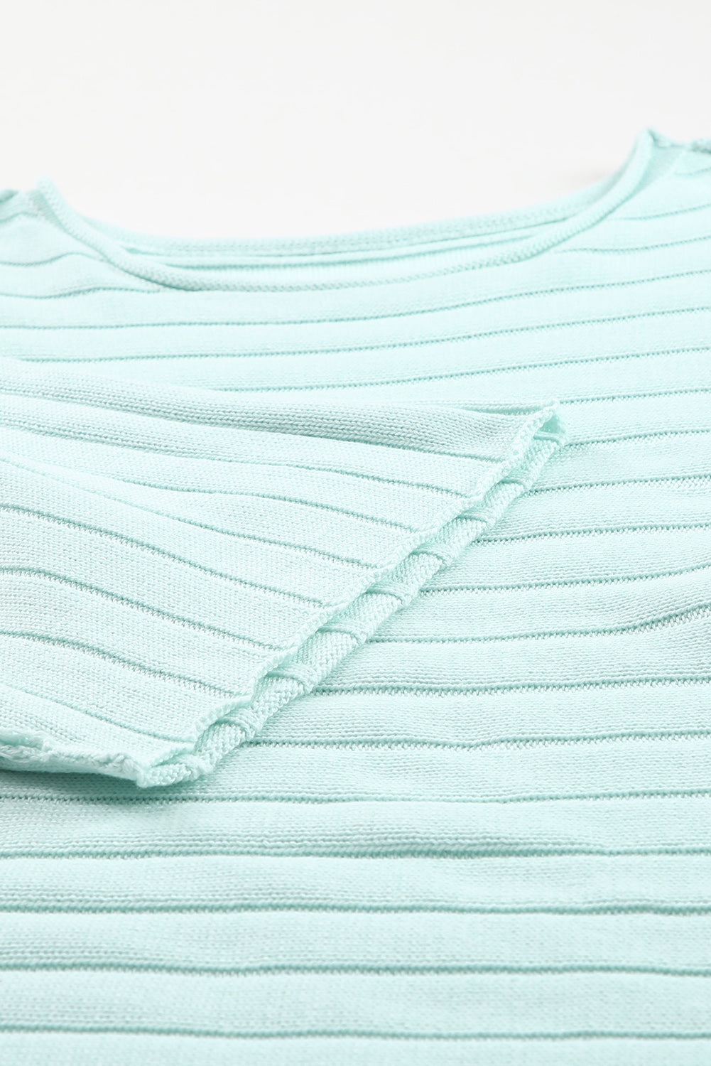 Round Neck Exposed Seams Pullover Sweater