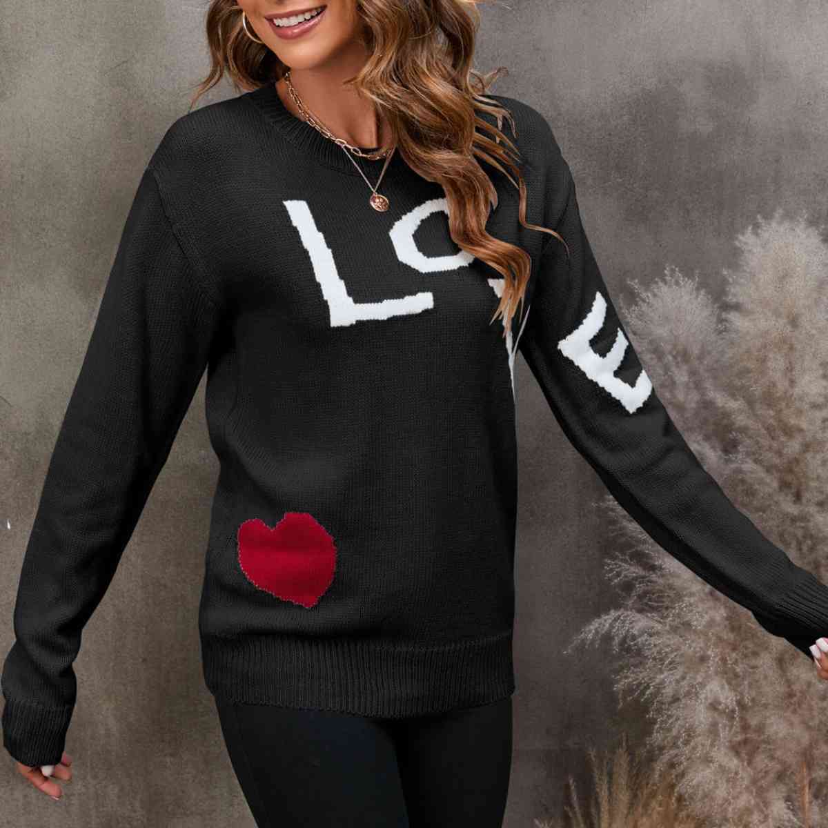 LOVE Round Neck Sweater