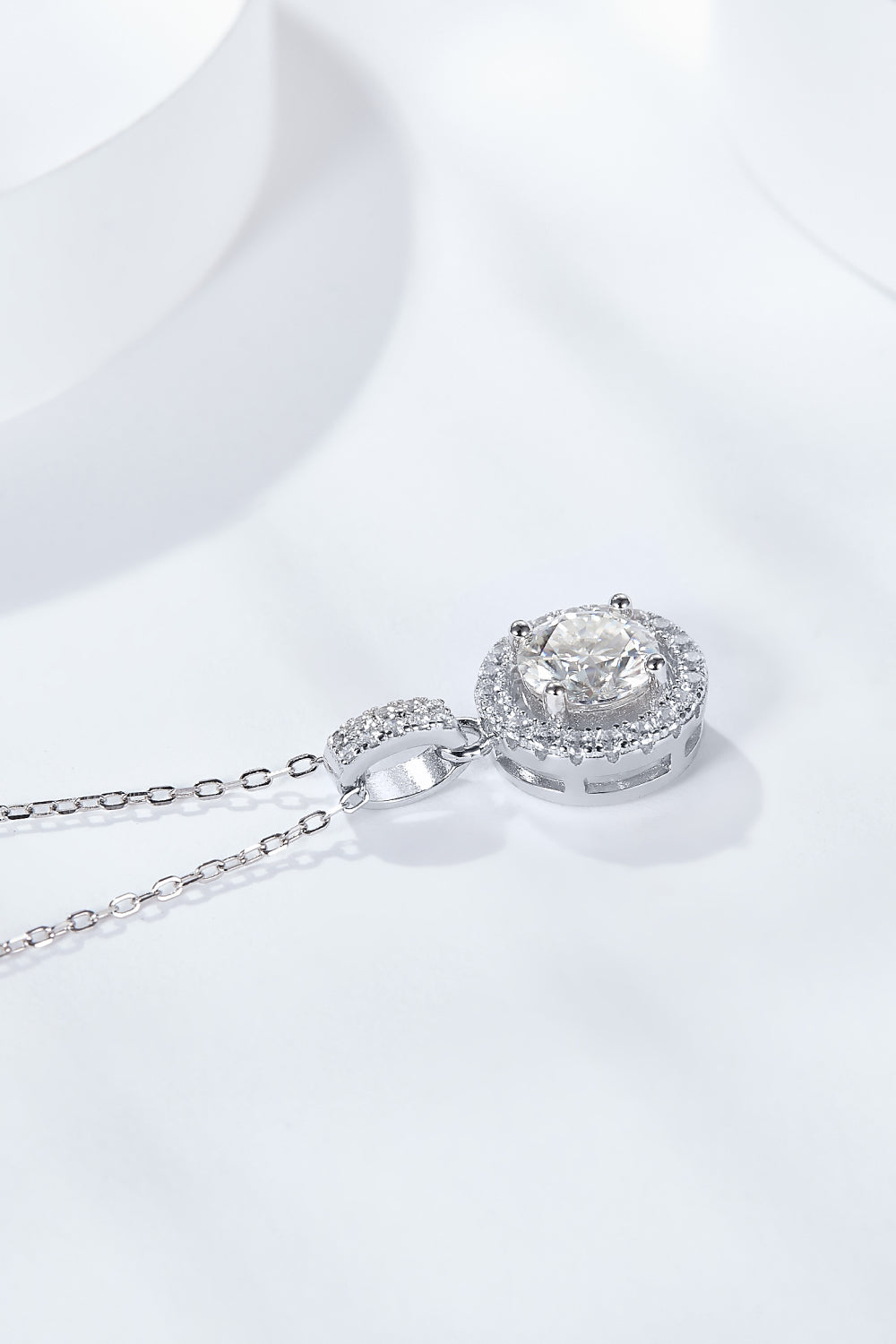 2 Carat Moissanite Round Pendant Necklace