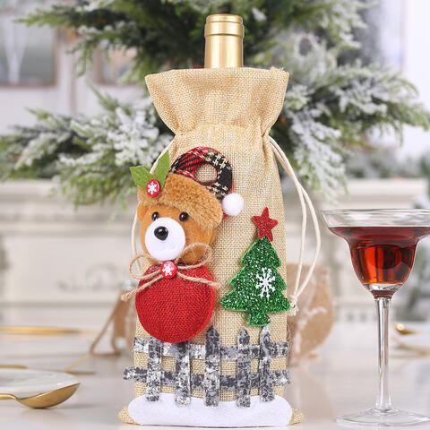 Assorted 2-Piece Christmas Doll Wine Bottle Covers