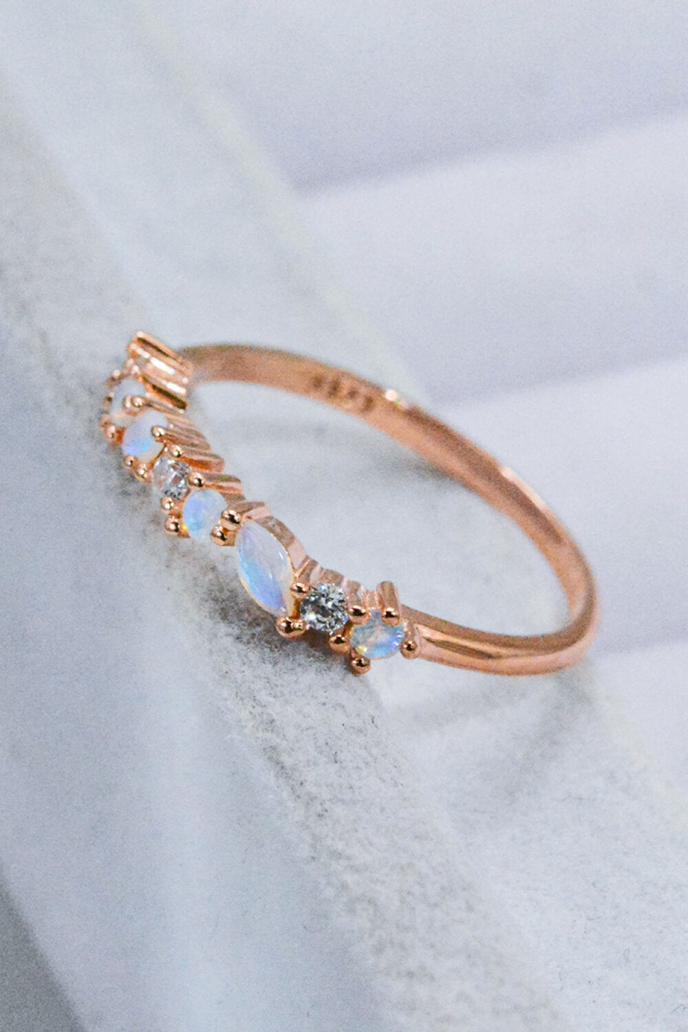 Moonstone and Zircon Decor Ring